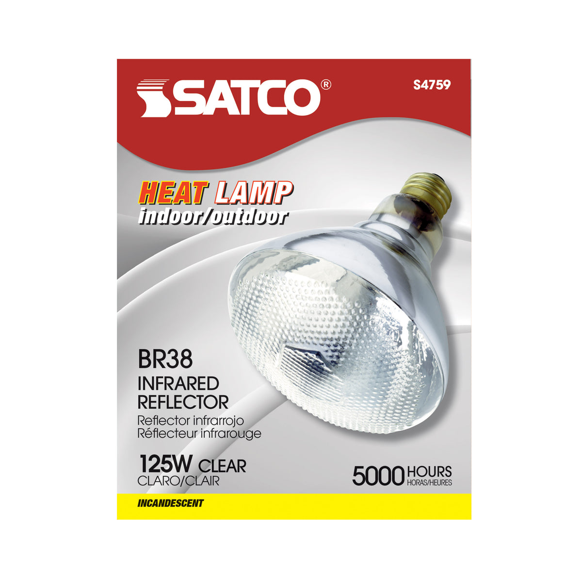 125 Watt BR38 Incandescent - Clear Heat - Medium Base - 120 Volt