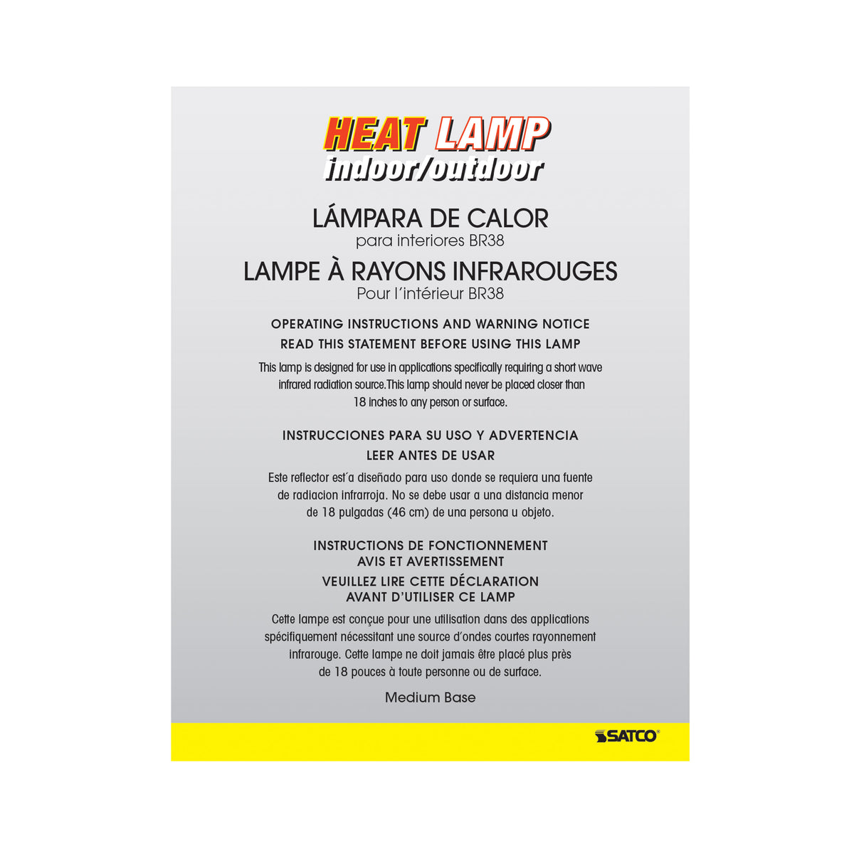 125 Watt BR38 Incandescent - Clear Heat - Medium Base - 120 Volt