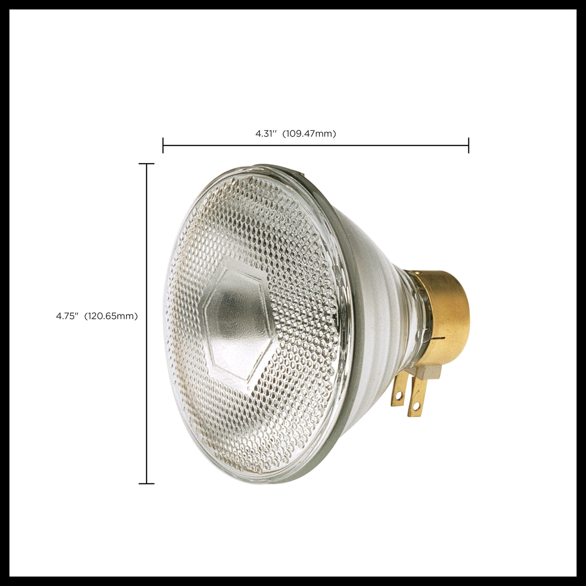 65 Watt PAR38 Incandescent - Clear - 2000 Average rated hours - 765 Lumens - Side Prong base - 120 Volt