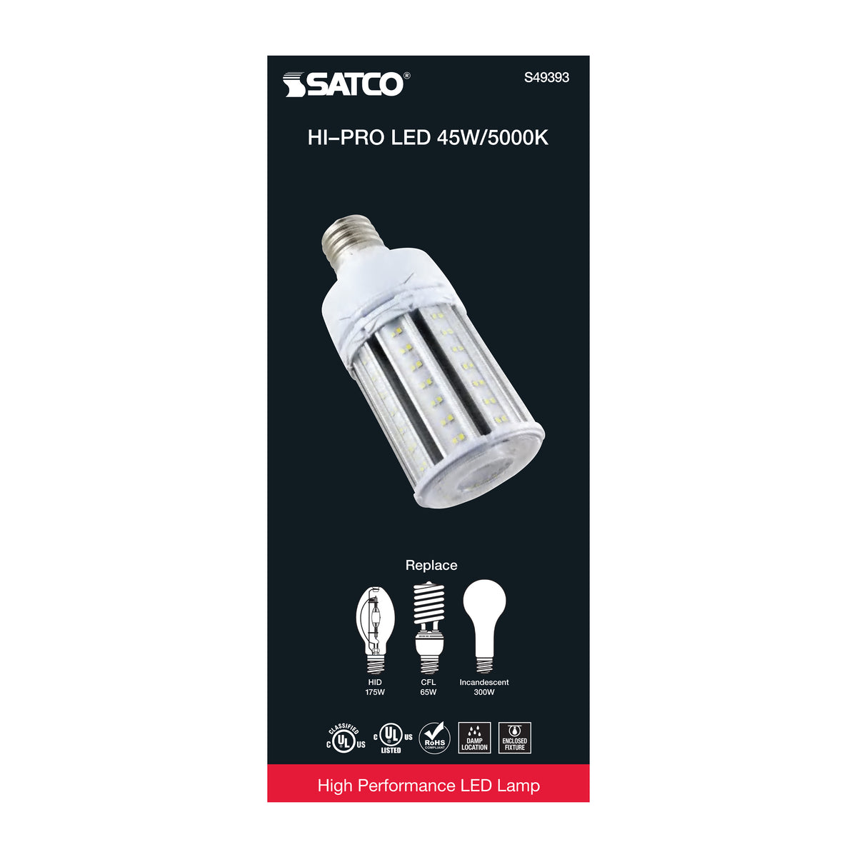 45 Watt LED HID Replacement - 5000K - Extended Mogul base - Type B Ballast Bypass - Economy Hi-Pro
