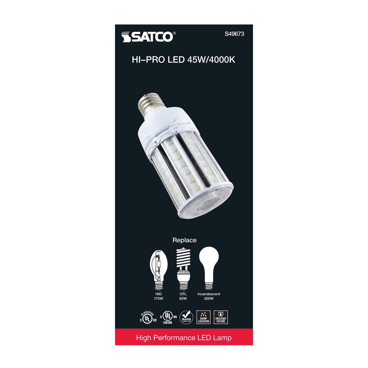 45 Watt LED HID Replacement - 4000K - Extended Mogul base - Type B Ballast Bypass - Economy Hi-Pro