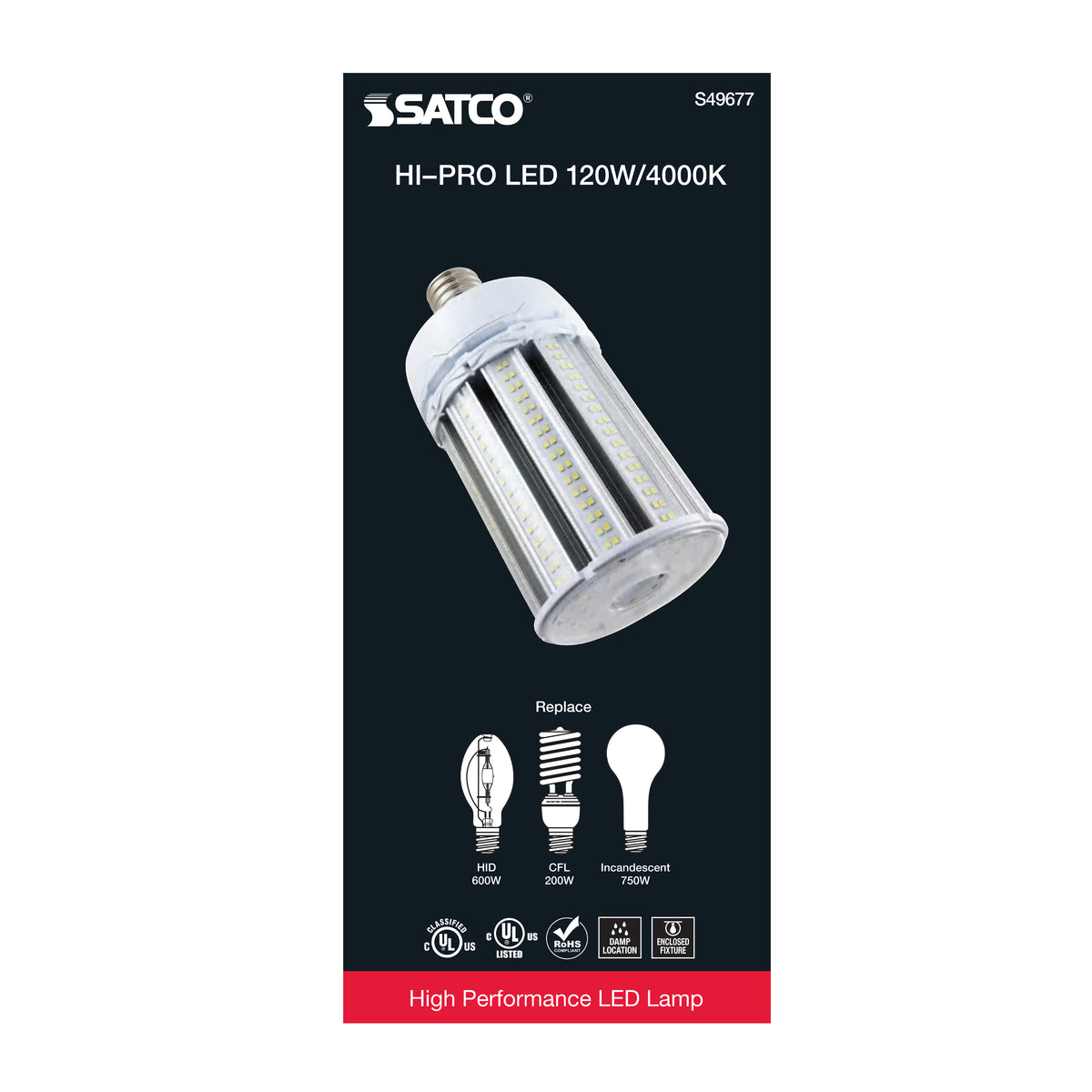 120 Watt LED HID Replacement - 4000K - Extended Mogul base - Type B Ballast Bypass - Economy Hi-Pro