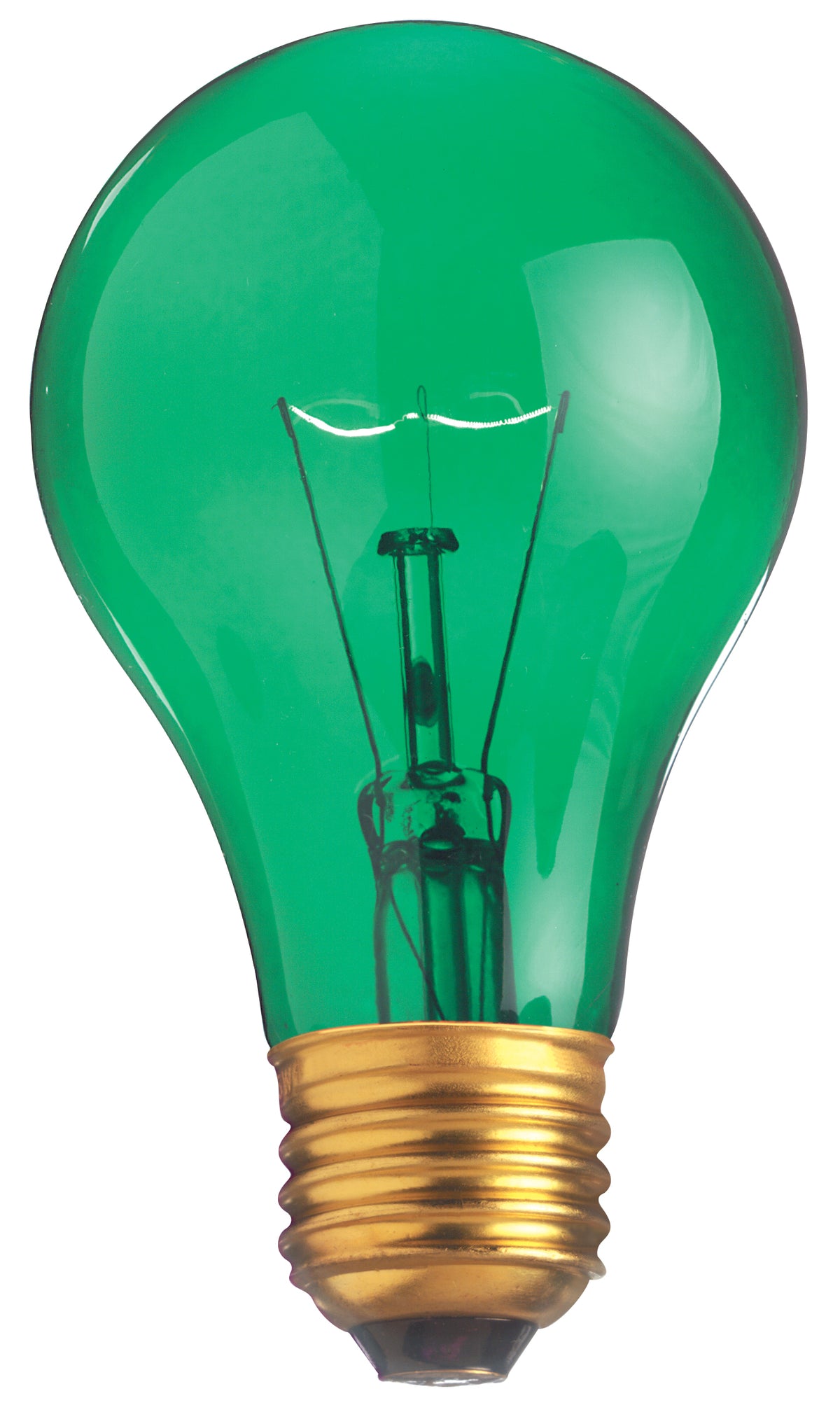 25 Watt A19 Incandescent - Transparent Green - 2000 Average rated hours - Medium base - 130 Volt for hospitality spaces