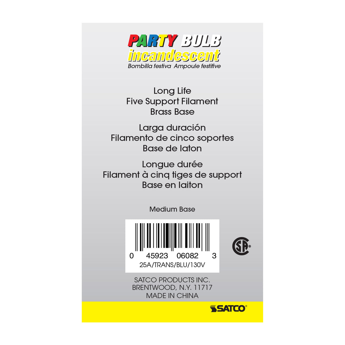 25 Watt A19 Incandescent - Transparent Blue - 2000 Average rated hours - Medium base - 130 Volt