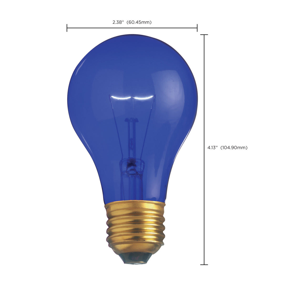 25 Watt A19 Incandescent - Transparent Blue - 2000 Average rated hours - Medium base - 130 Volt