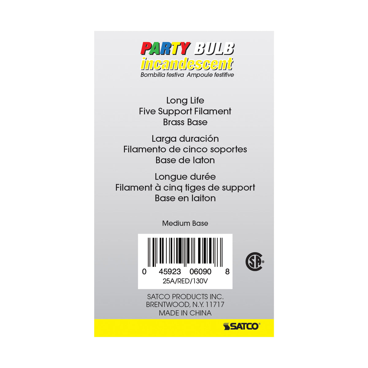 25 Watt A19 Incandescent - Ceramic Red - 1000 Average rated hours - 15 Lumens - Medium base - 130 Volt