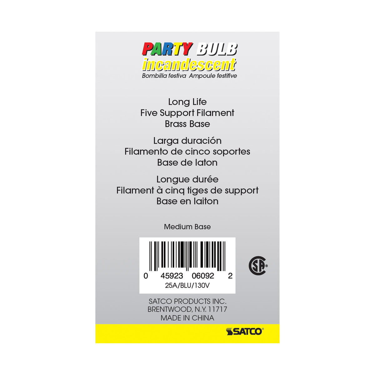 25 Watt A19 Incandescent - Ceramic Blue - 1000 Average rated hours - 80 Lumens - Medium base - 130 Volt
