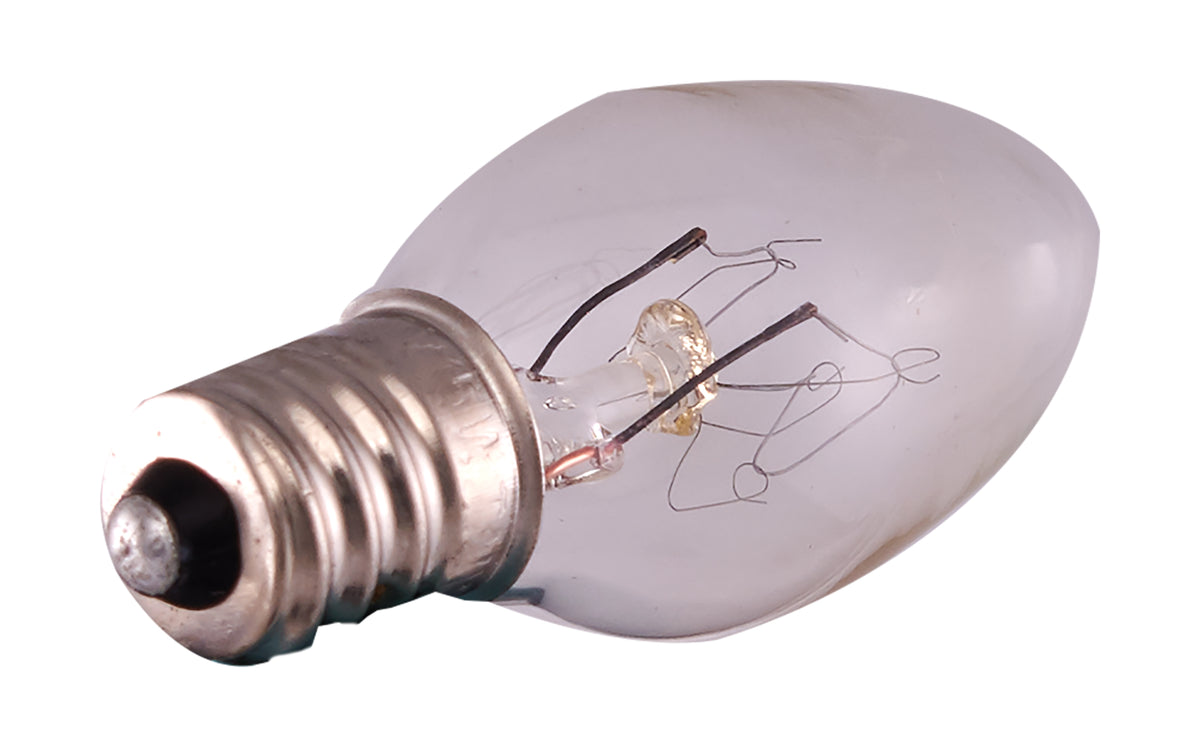 15 Watt C7 Night Light & Holiday Lamp - Candelabra Base - 120 Volt