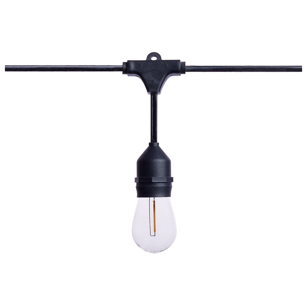 24 Foot LED String Light - 12-S14 Lamps - 2700K CCT - Black - 120 Volt