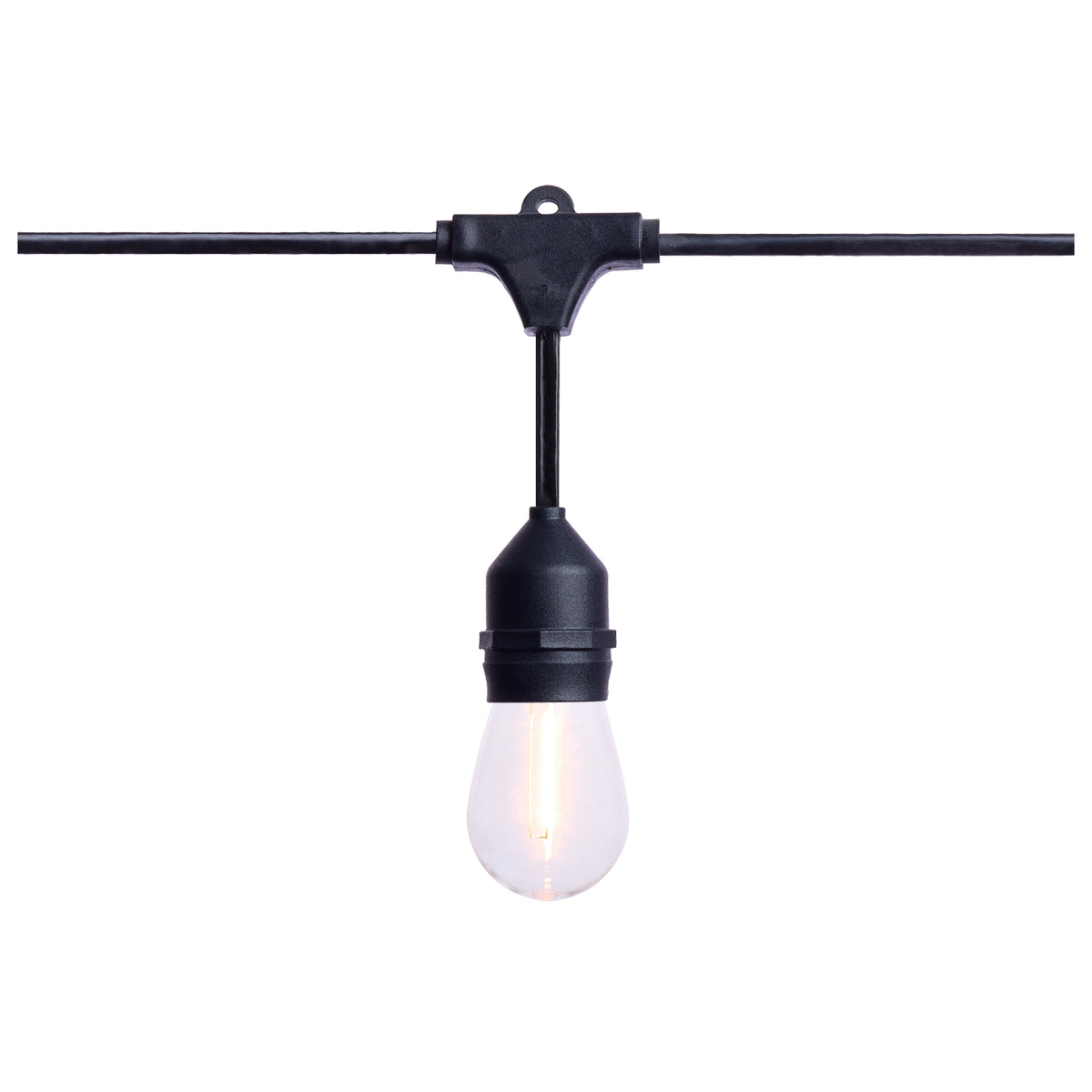 24 Foot LED String Light - 12-S14 Lamps - 2700K CCT - Black - 120 Volt