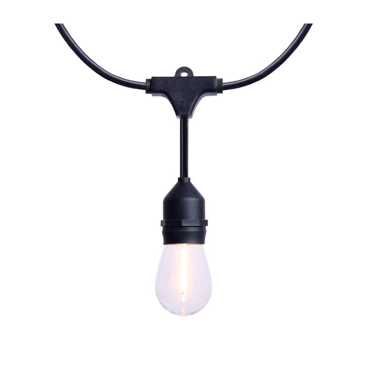 24 Foot LED String Light - 12-S14 Lamps - 2700K CCT - Black - 120 Volt