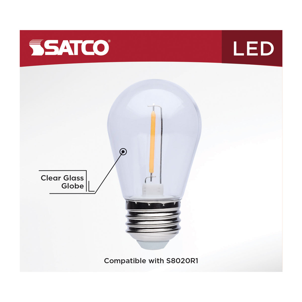 S14 LED String Light Replacement Lamp - Medium Base - 2700K - Clear - 120 Volt - 4-Pack
