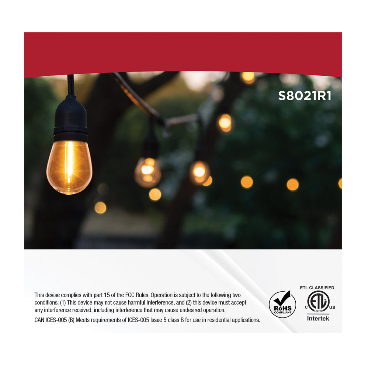 S14 LED String Light Replacement Lamp - Medium Base - 2700K - Clear - 120 Volt - 4-Pack