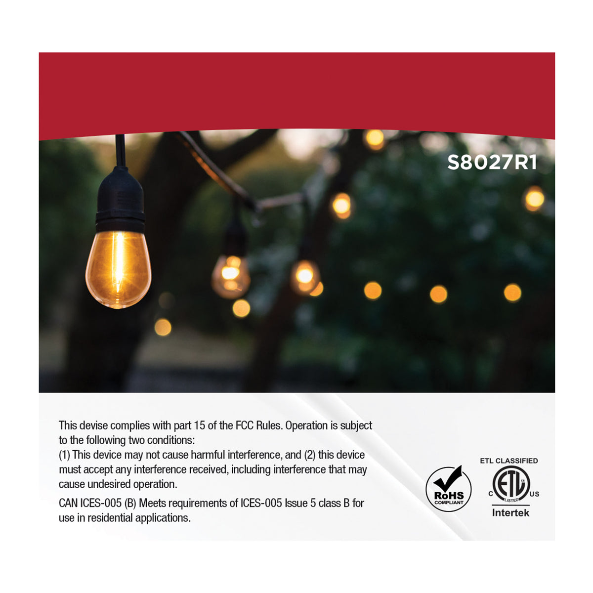 S14 LED String Light Replacement Lamp - Medium Base - 2200K - Clear - 120 Volt - 4-Pack