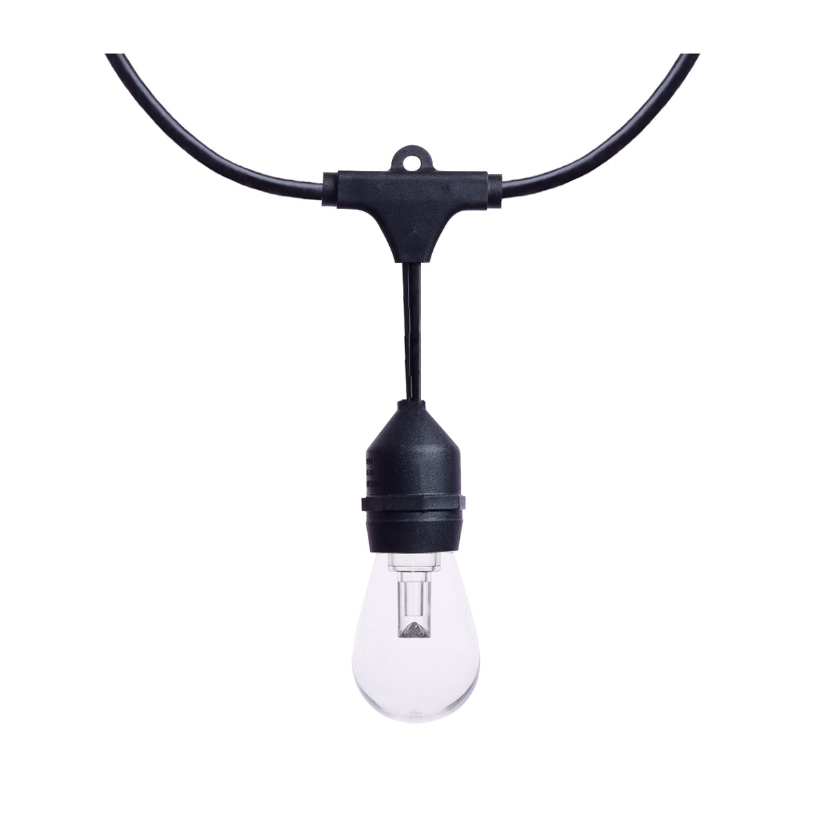 24 Foot LED String Light - 12-S14 Lamps - Medium Base - RGBTW - Infrared Remote - Black - 120 Volt
