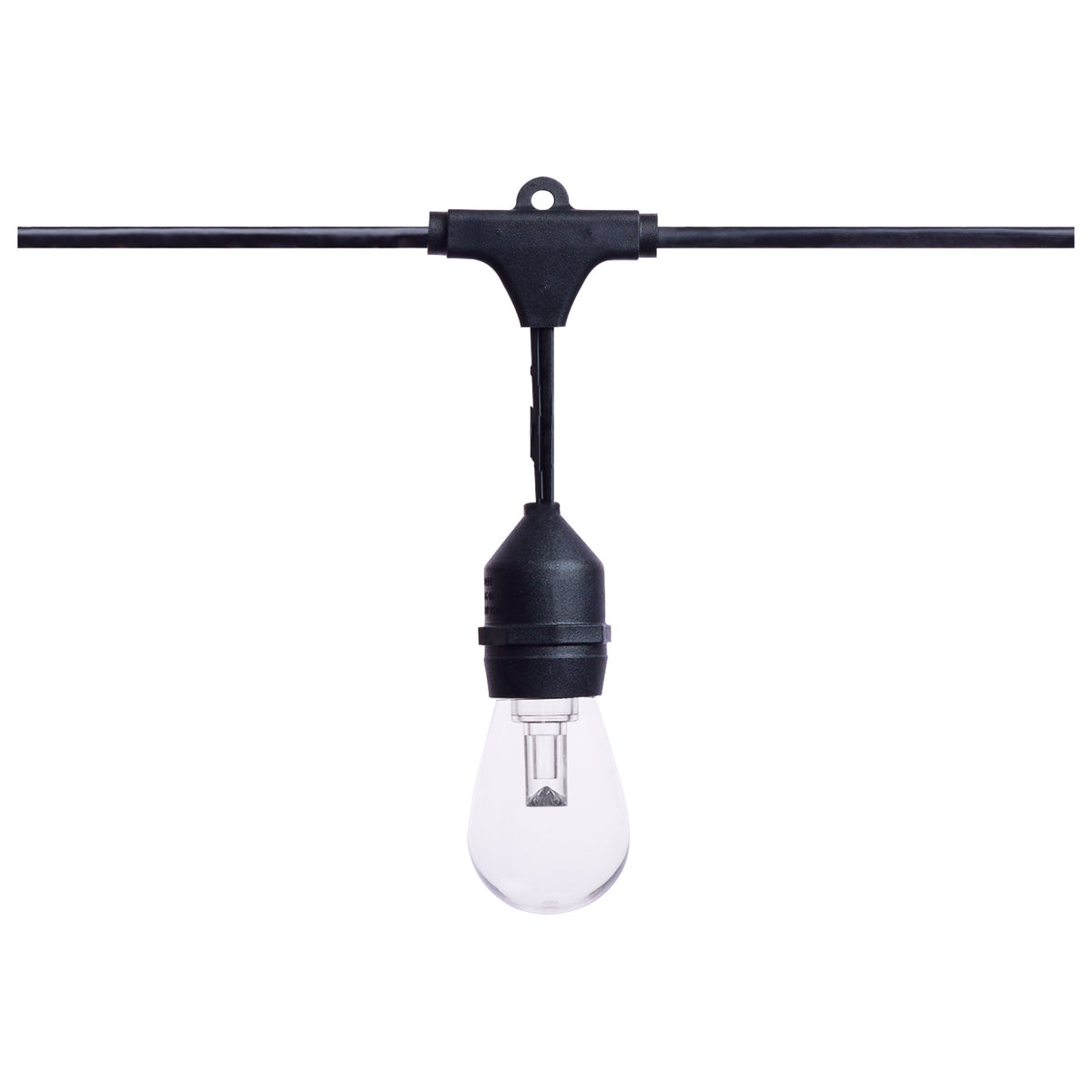 24 Foot LED String Light - 12-S14 Lamps - Medium Base - RGBTW - Infrared Remote - Black - 120 Volt