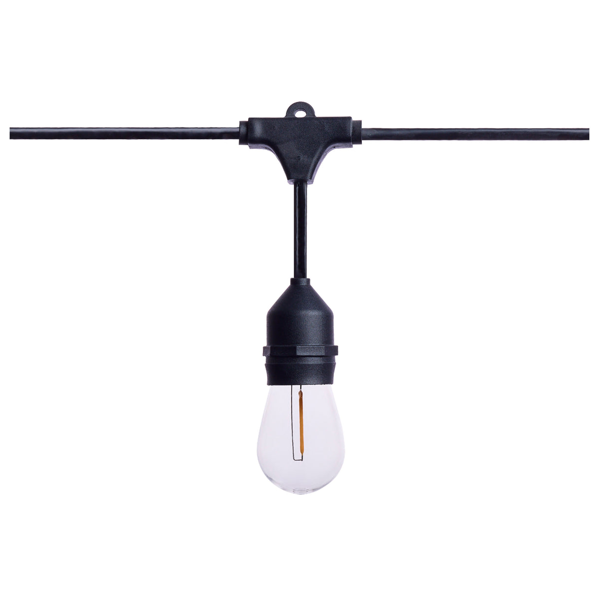 60 Foot LED String Light - 24-S14 Lamps - Medium Base - 2200K CCT - Black