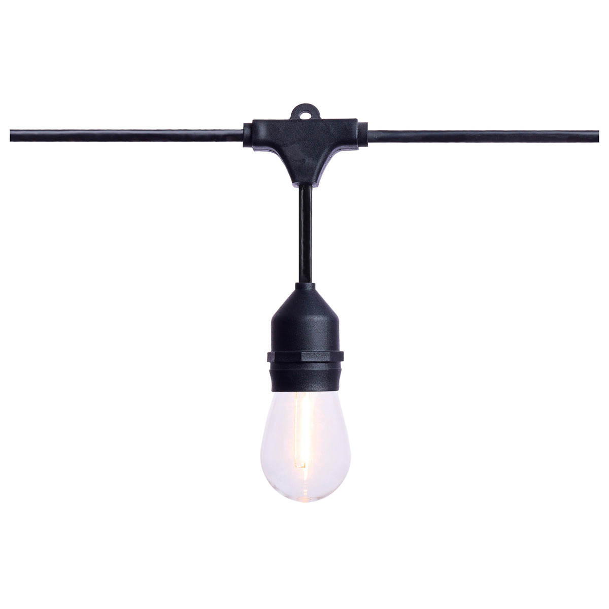 60 Foot LED String Light - 24-S14 Lamps - Medium Base - 2200K CCT - Black