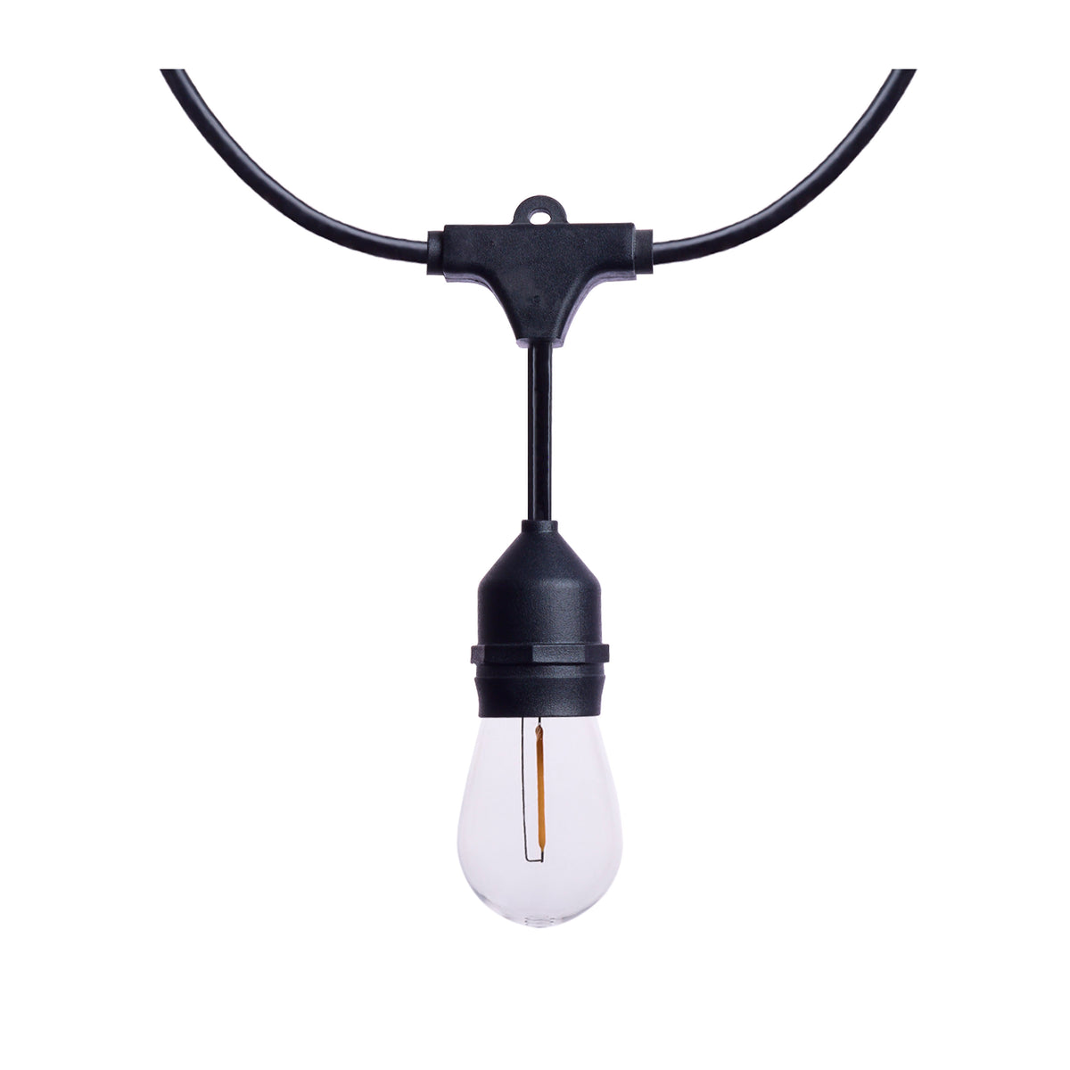 60 Foot LED String Light - 24-S14 Lamps - Medium Base - 2200K CCT - Black