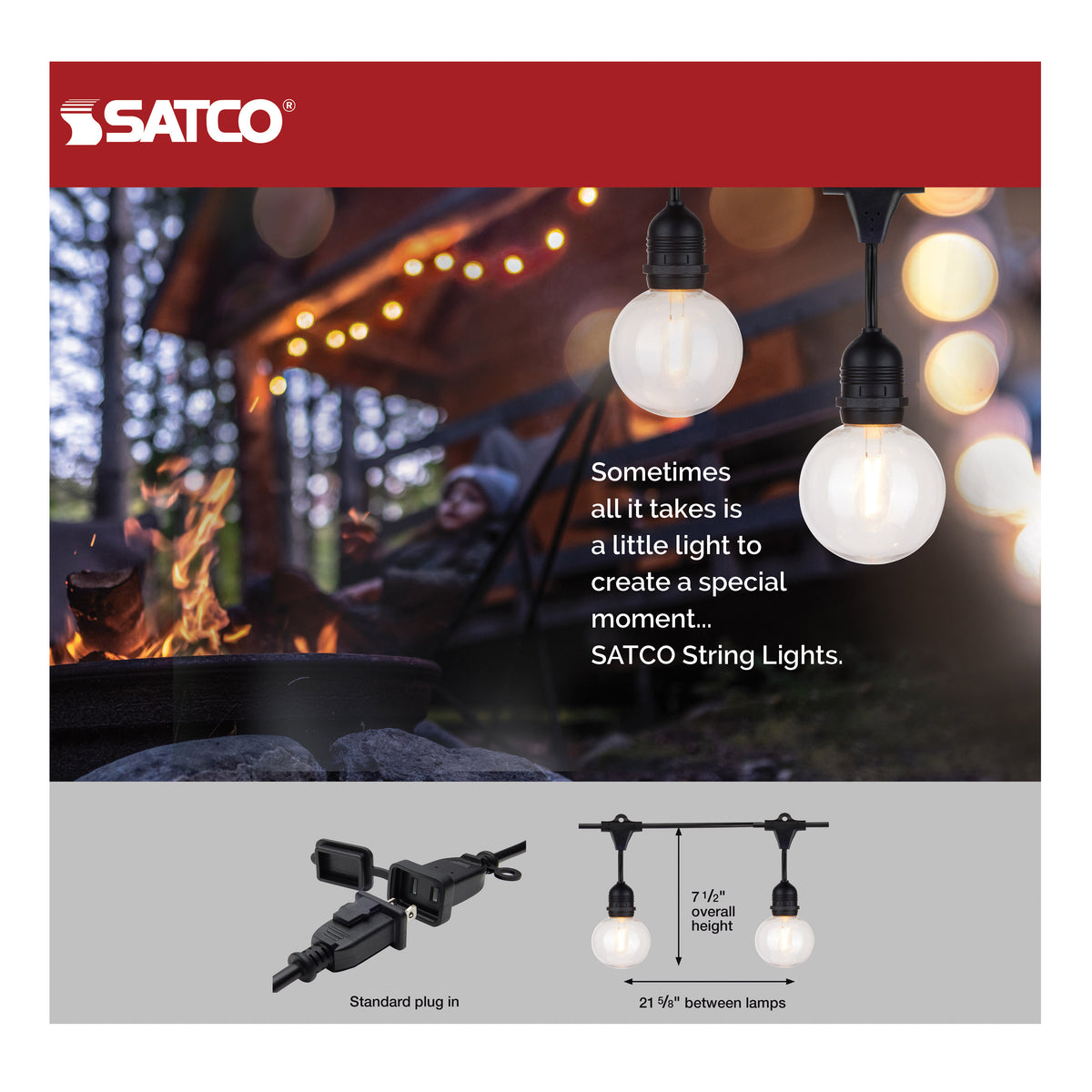 24Ft - LED String Light - Includes 12-G25 bulbs - 2200K - 120 Volts