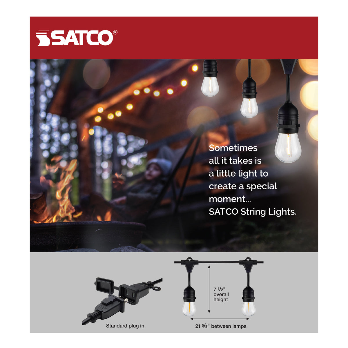 2 Pack - 24Ft - LED String Light - Includes 12-S14 bulbs - 2200K - 120 Volts