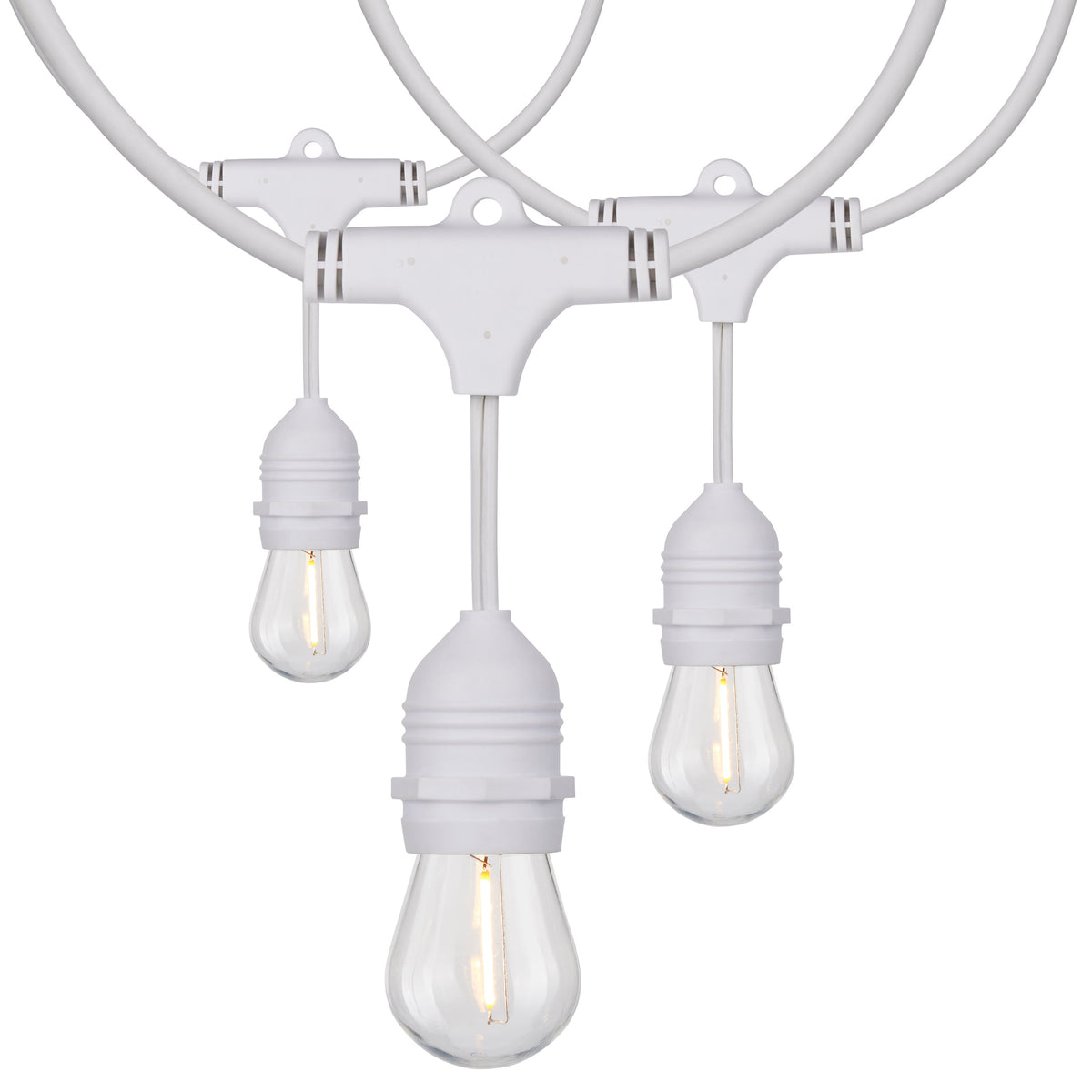 24Ft - LED String Light - Includes 12-S14 bulbs - 2200K - White Cord lighting product