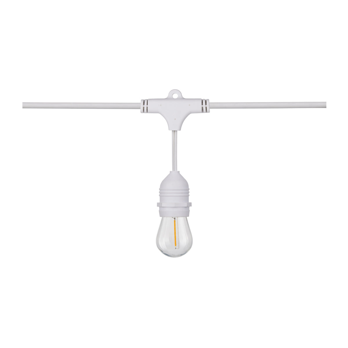 24Ft - LED String Light - Includes 12-S14 bulbs - 2200K - White Cord