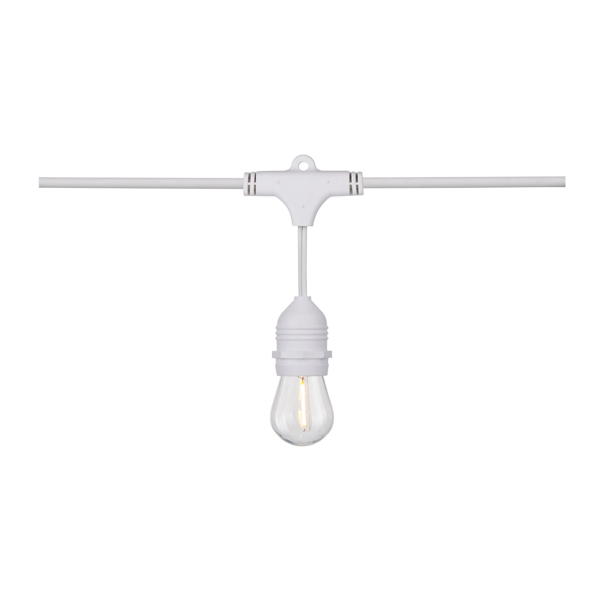 24Ft - LED String Light - Includes 12-S14 bulbs - 2200K - White Cord