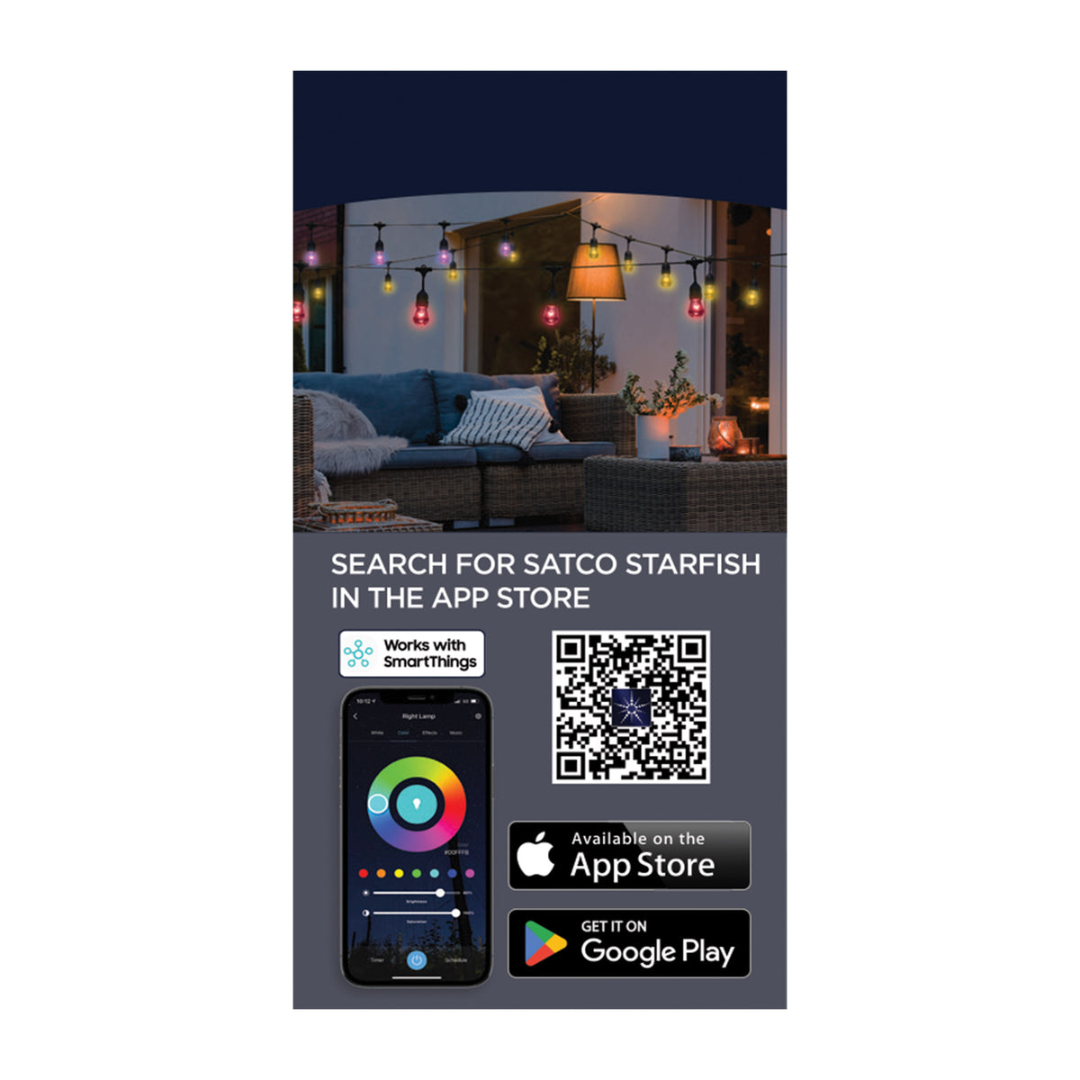 Smart LED String Light Replacement Lamp - Starfish RGBTW - 0.5 Watt - S14 - 4-Pin Base - Clear Finish - 24 Volt - 2-Pack - Compatible with S11190 and S11191