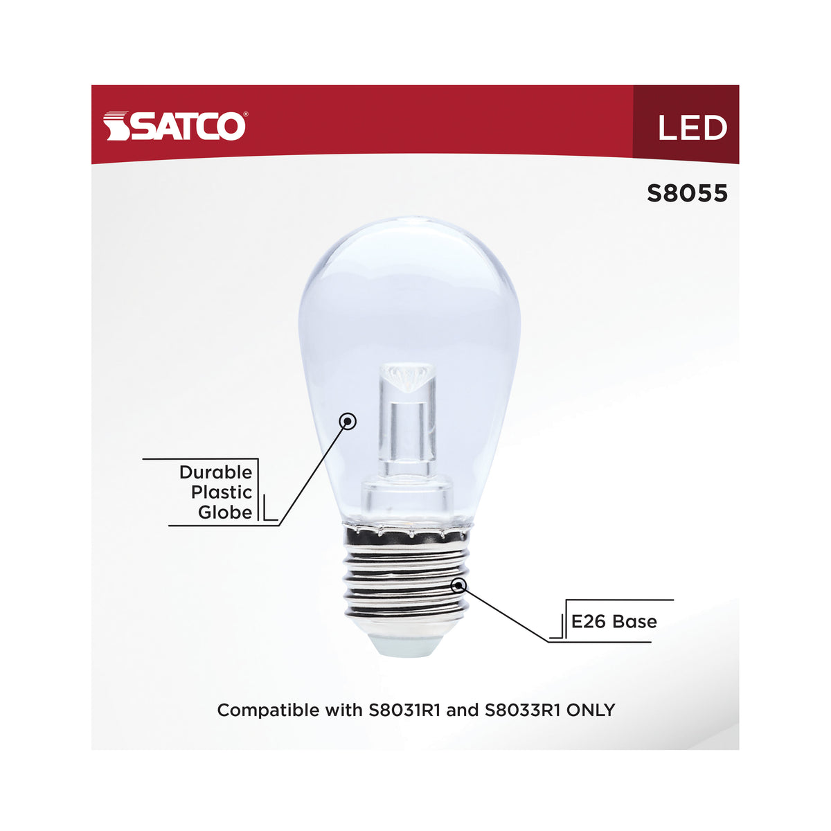 0.5 Watt LED String Light Replacement Lamp - S14 - Medium Base - RGBTW - Clear - Remote Control - 12 Volt - 2-Pack