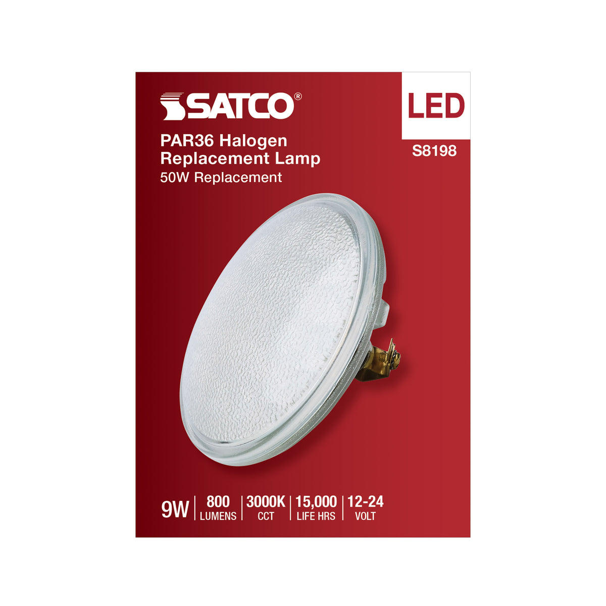 9 Watt LED PAR36 - 15K Average rated hours - 3000K - Screw Terminal base