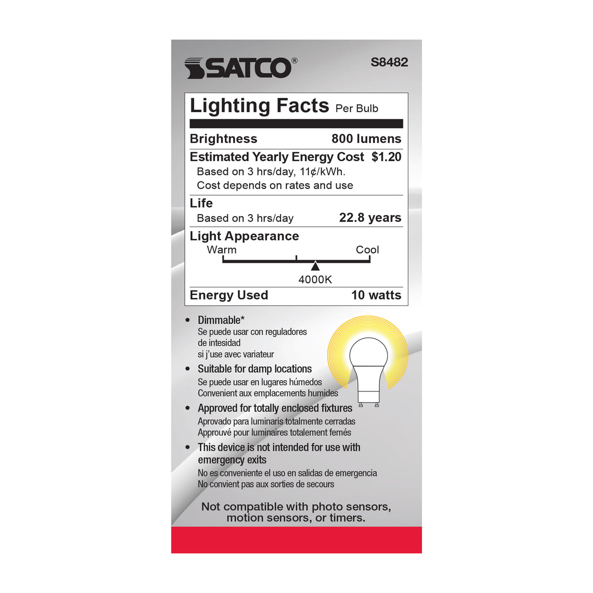 10 Watt - A19 LED - Frosted - 4000K - GU24 base - 120 Volt