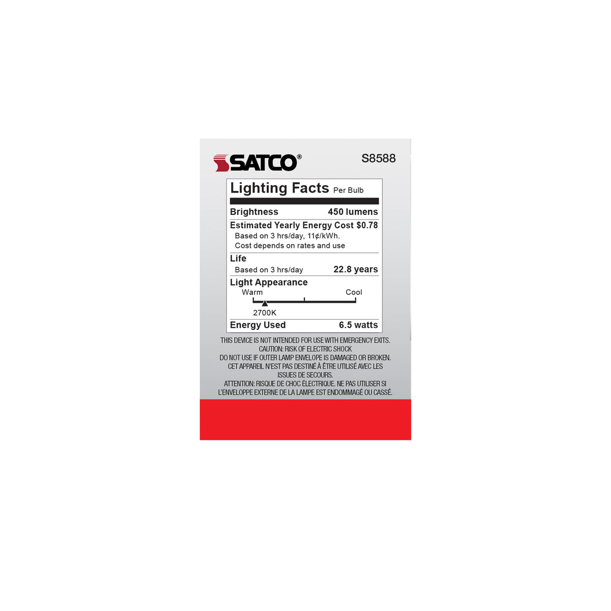 6.5 Watt - LED MR16 - 2700K - 40 deg. Beam Angle - GU10 base - 120 Volt