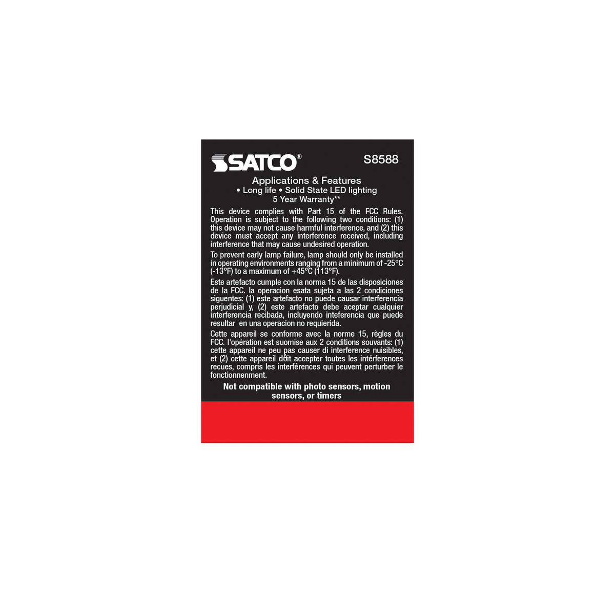 6.5 Watt - LED MR16 - 2700K - 40 deg. Beam Angle - GU10 base - 120 Volt
