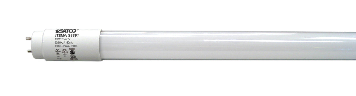 13 Watt T8 LED - Medium bi-pin base - 3500K - 50000 Hours - 1900 Lumens - Type A/B - Ballast Dependent or Ballast Bypass