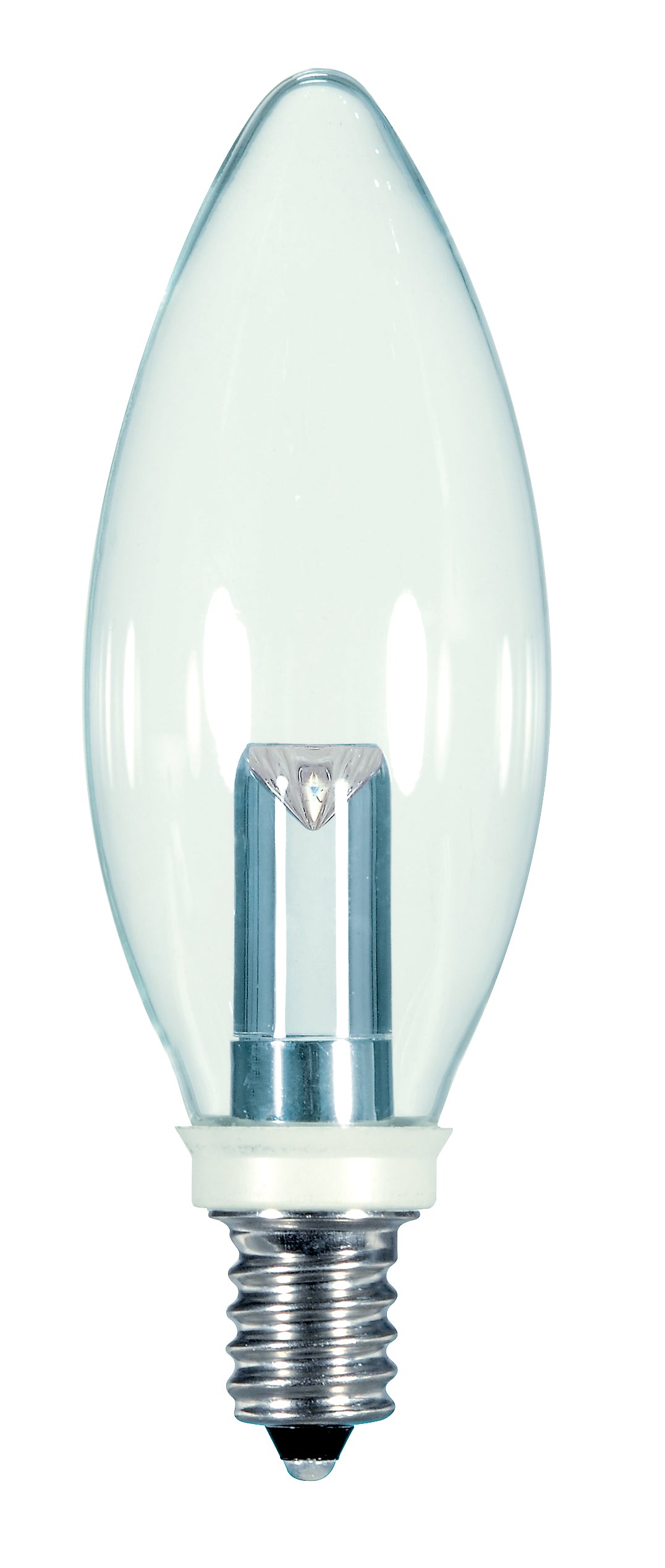 1 Watt LED - BA9 1/2 - Clear - 2700K - Candelabra base - 120 Volt - Carded