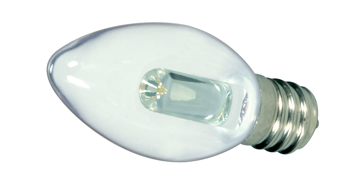 0.5 Watt LED - C7 - Clear - 2700K - Candelabra base - 120 Volt - Carded