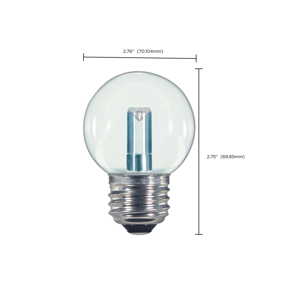 1.4 Watt LED - G16 1/2 - White - 2700K - Medium base - 120 Volt - Carded