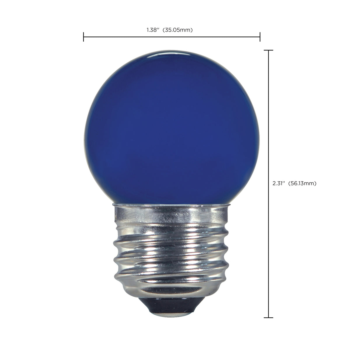 1.2 Watt LED - S11 - Ceramic Blue - Medium base - 120 Volt - Carded