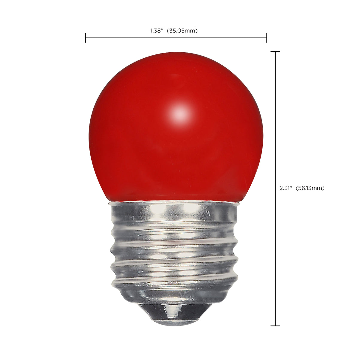 1.2 Watt LED - S11 - Ceramic Red - Medium base - 120 Volt - Carded
