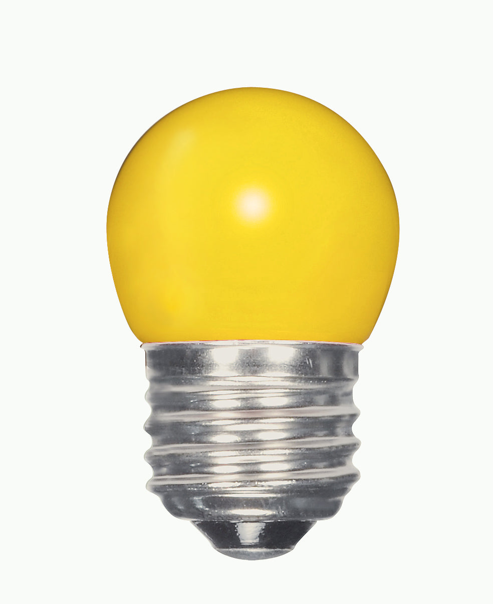 1.2 Watt LED - S11 - Ceramic Yellow - Medium base - 120 Volt - Carded bulb or fixture view