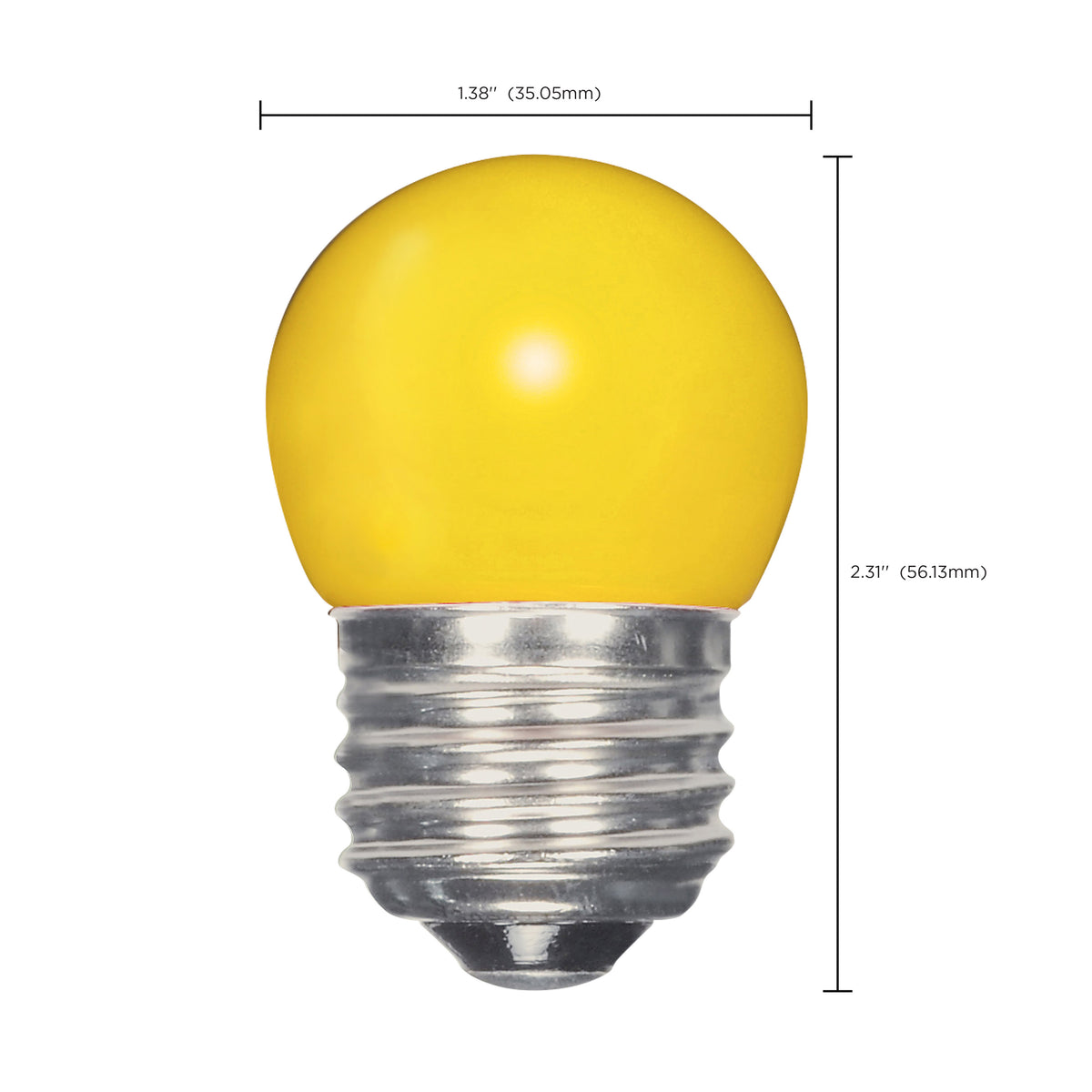 1.2 Watt LED - S11 - Ceramic Yellow - Medium base - 120 Volt - Carded