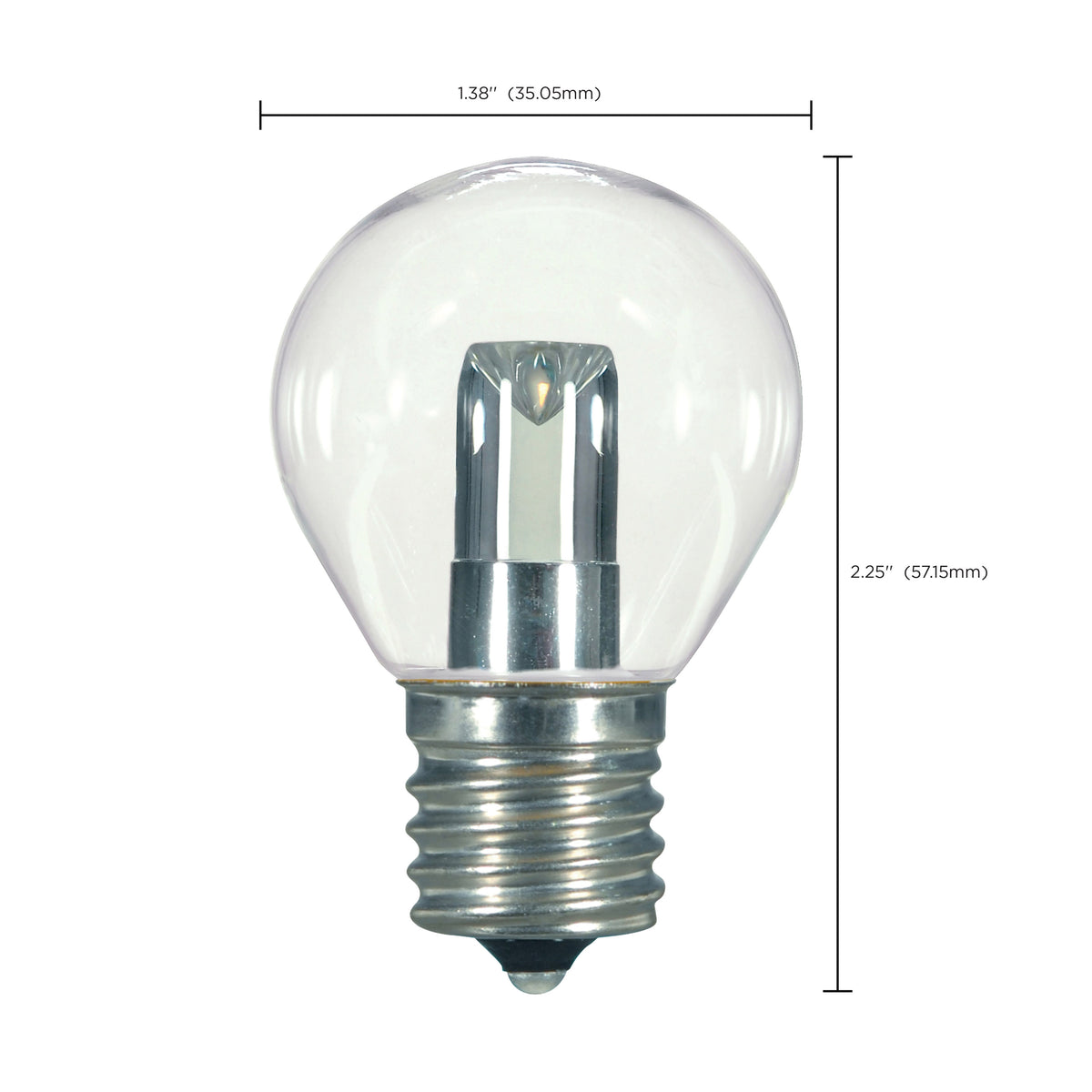 1 Watt LED - S11 - Clear - 2700K - Intermediate base - 120 Volt - Carded