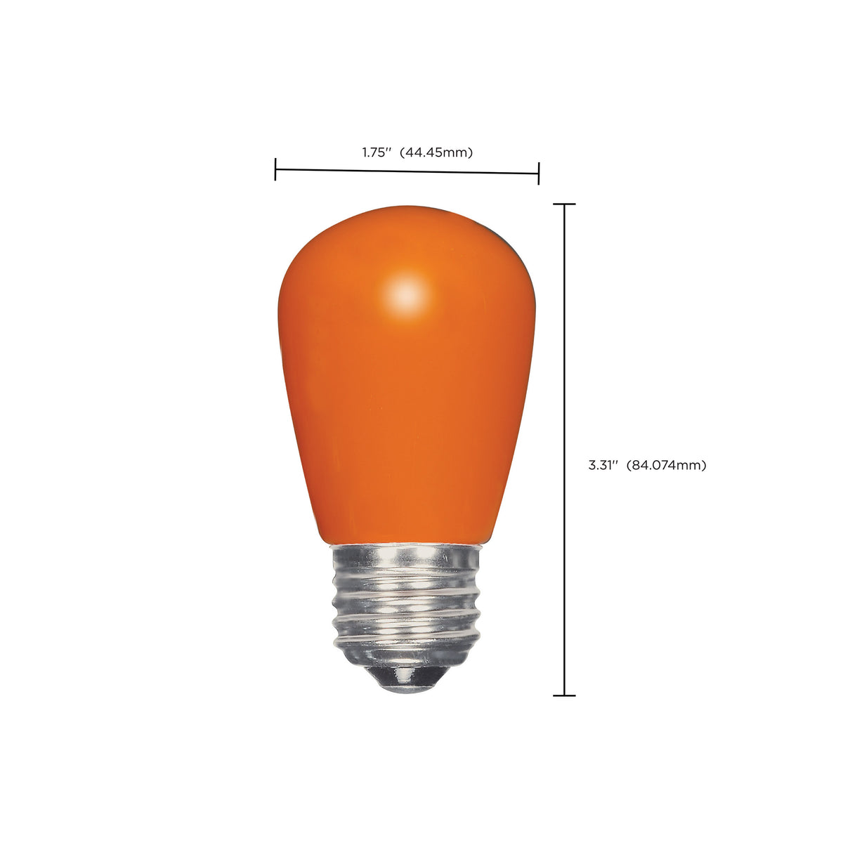 1.4 Watt LED - S14 - Ceramic Orange - Medium base - 120 Volt - Carded