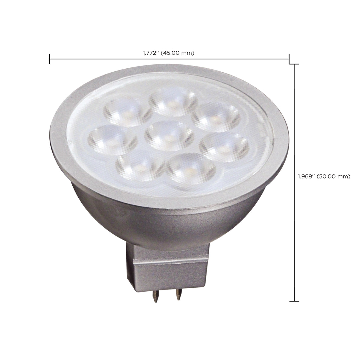 6.5 Watt - LED MR16 LED - 3000K - 40 deg. Beam Angle - GU5.3 base - 12 Volt AC/DC