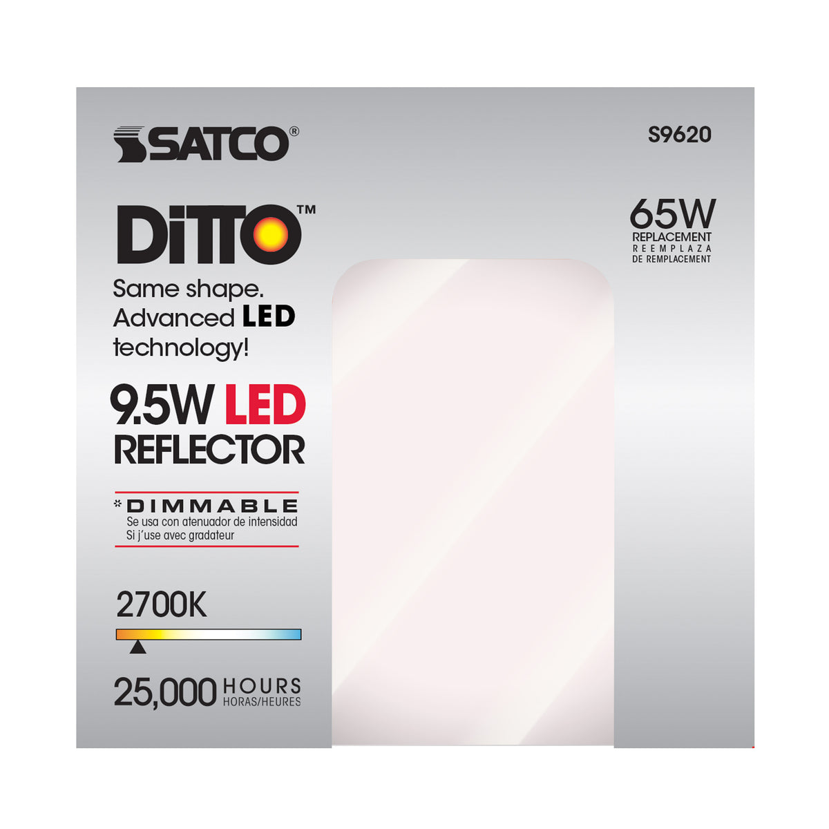 9.5 Watt - BR30 LED - 105 deg. Beam Angle - 2700K - Medium base - 120 Volt - Dimmable
