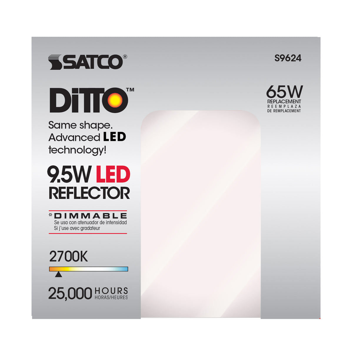9.5 Watt - BR30 LED - 105 deg. Beam Angle - 2700K - GU24 base - 120 Volt - Dimmable