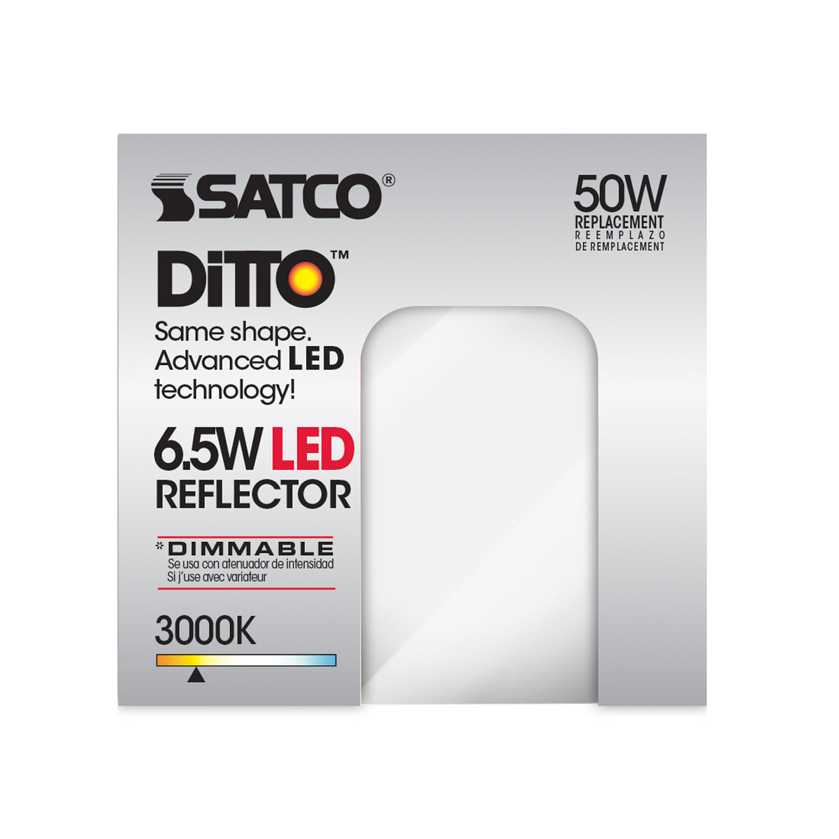6.5 Watt - LED R20 - 3000K - 107 deg. Beam Angle - Medium base - 120 Volt - Dimmable