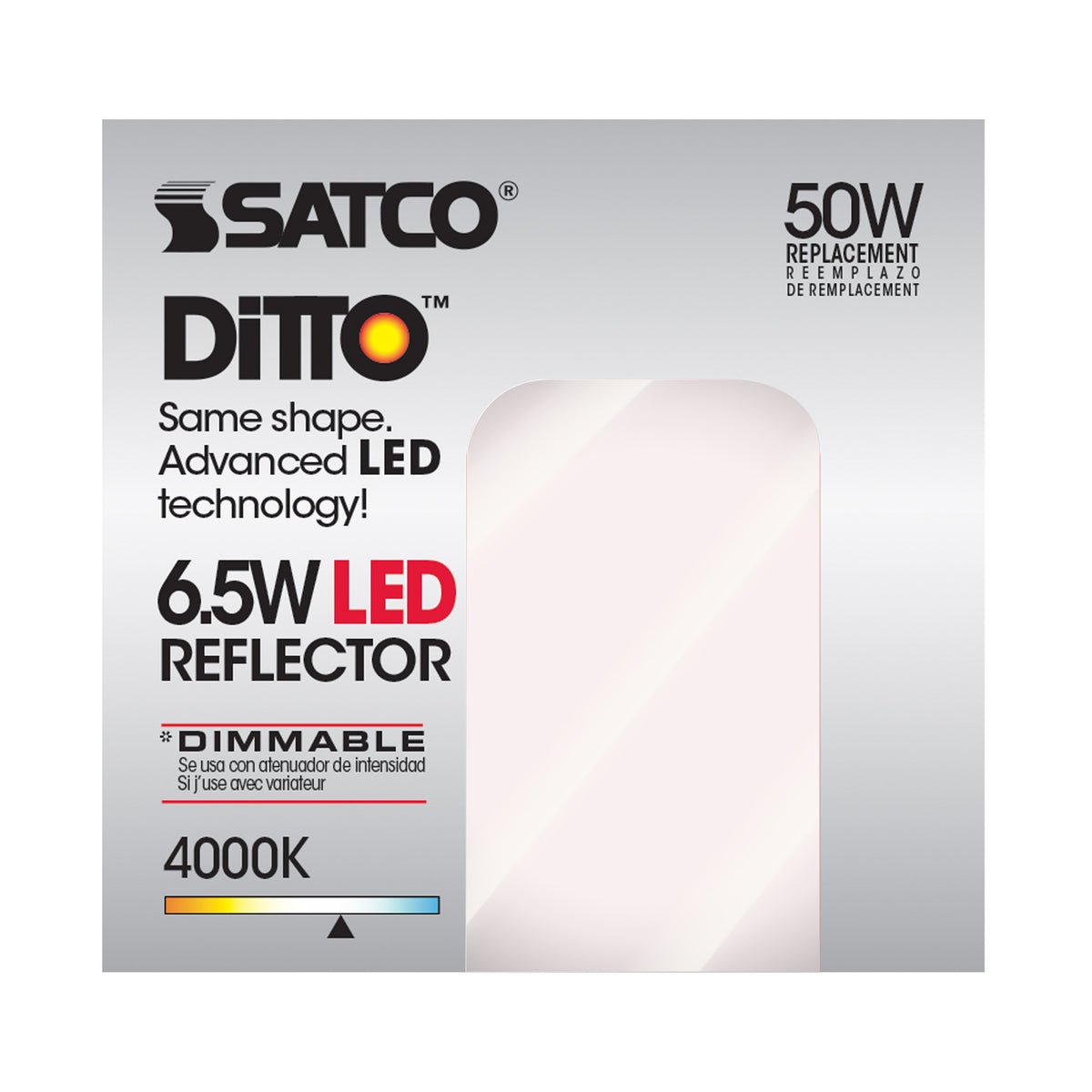 6.5 Watt - LED R20 - 4000K - 107 deg. Beam Angle - Medium base - 120 Volt - Dimmable