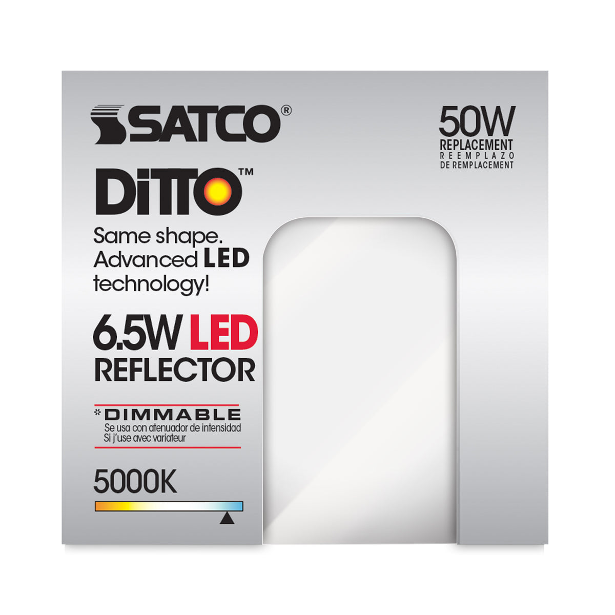 6.5 Watt - LED R20 - 5000K - 107 deg. Beam Angle - Medium base - 120 Volt - Dimmable